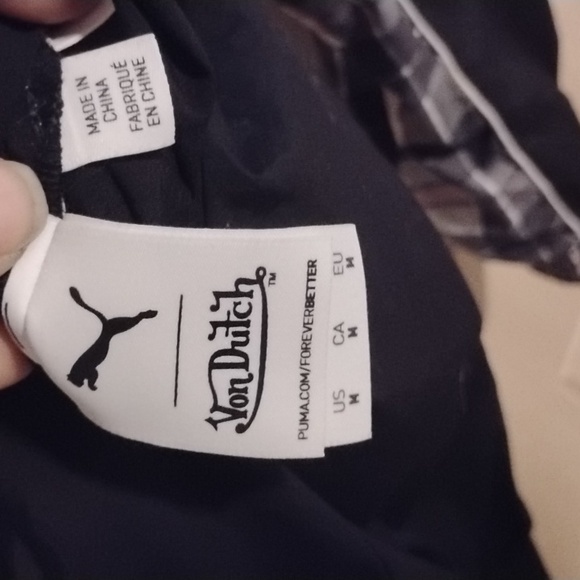 Puma x Von Dutch Reversible Black, Pink & White Colorblock & Plaid Windbreaker M - Picture 8 of 11